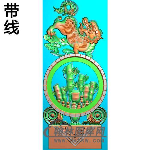 竹子抱鼓精雕图（MBBG-0875 ）