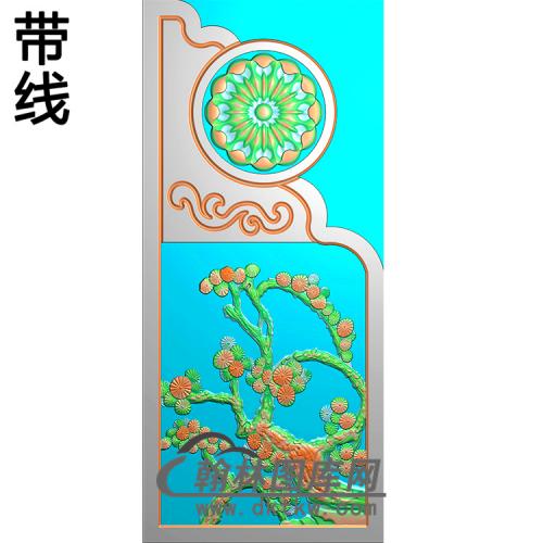 松树抱鼓精雕图 (MBBG-0878 )