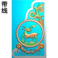 鹿抱鼓精雕图（MBBG-0980）