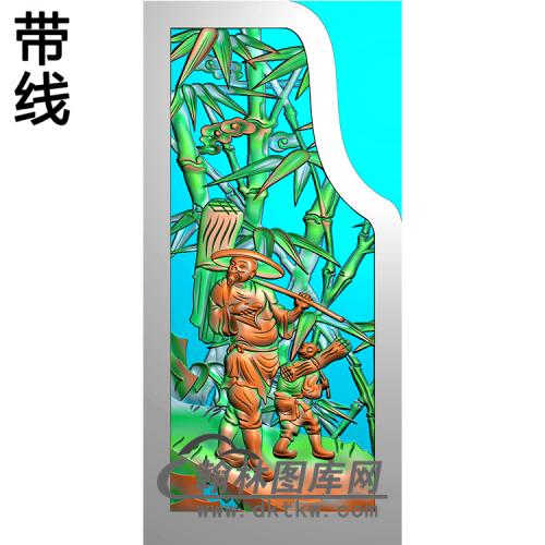 竹抱鼓精雕图（MBBG-0989）