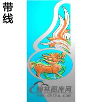 麒麟抱鼓精雕图 （MBBG-0992）