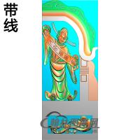 人物抱鼓精雕图（MBBG-1023）