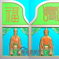 福寿抱鼓精雕图（MBBG-1038）