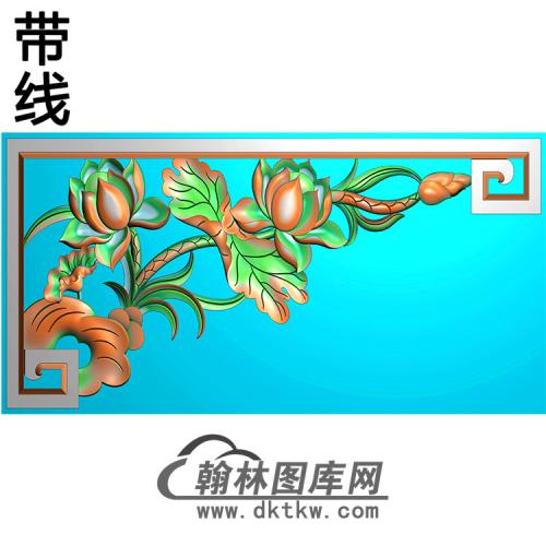 荷花抱鼓精雕图（MBBG-1046）