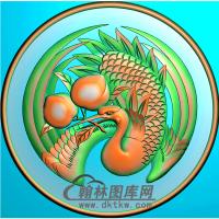 鹤抱鼓精雕图（MBBG-1047）
