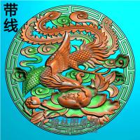 风牡丹抱鼓精雕图（MBBG-1055）