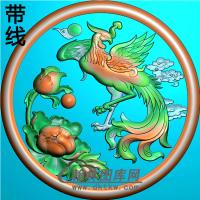 风牡丹抱鼓精雕图 （MBBG-1056）