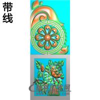 牡丹抱鼓精雕图（MBBG-1102）
