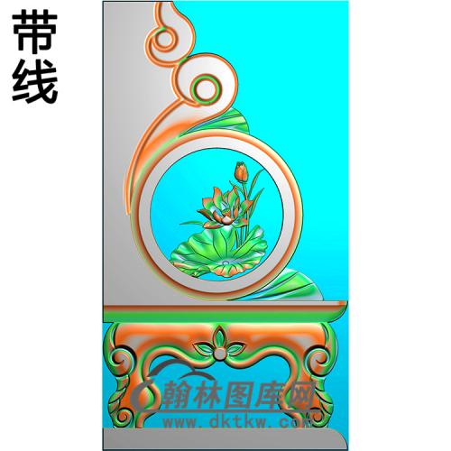 荷花抱鼓精雕图（MBBG-1112）