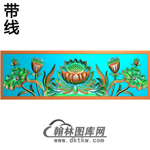 荷花横梁精雕图（MBHL-1244）