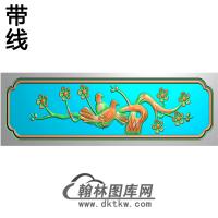 梅花鸟横梁精雕图  （MBHL-1406）