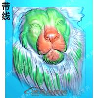 动物挂件 其他动物 狮子头侧带线精雕图(GJJD-0110)