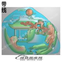 中式精雕图 山水专区 小山水带线(ZSJD-0143)