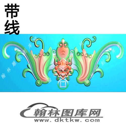 铜钱蝙蝠精雕图（ZSDW-487）