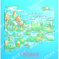 中式山水建筑 山水精雕图（ZSSS-151）