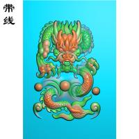 玉雕正面单龙精雕图(GJL-008)