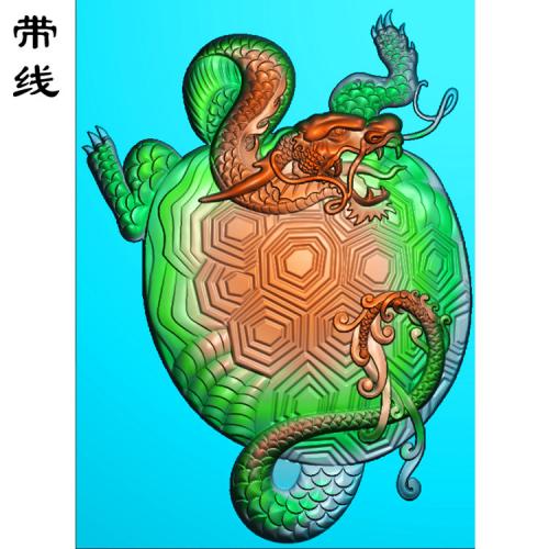 藏式龙龟精雕图(GJL-035)