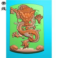 正面盘龙龙牌雕图(GJL-153)