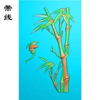 蝙蝠竹子精雕图(ZN-001)