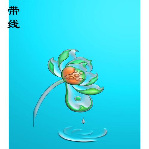 水滴荷花精雕图(HLN-003)