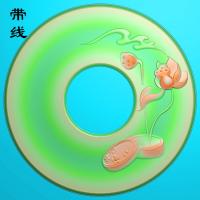 圆盘荷花莲花精雕图(HLN-016)