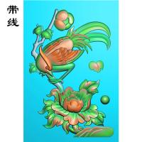 牡丹花鸟精雕图(MDN-013)