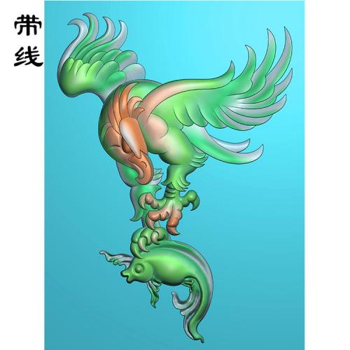 鹰抓鱼精雕图(GJY-003)