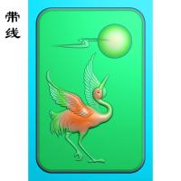 玉雕挂件松鹤精雕图(GJH-020)