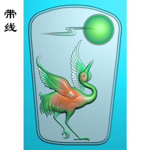 玉雕挂件松鹤精雕图(GJH-021)