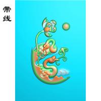 玉雕仙鹤送寿一套精雕图(GJH-001)