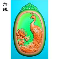 仿古花头孔雀梅花百鸟之王精雕图(GKQ-004)