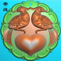 花鸟挂件精雕图(QHN-010)