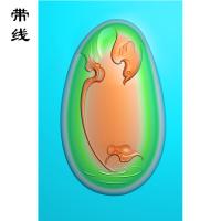 水滴形花鸟精雕图(QHN-017)