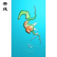 玉雕鸟水波荡漾花鸟精雕图(QHN-024)
