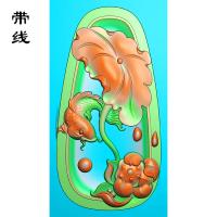 荷花莲花鱼精雕图(GJY-030)