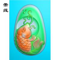 椭圆鲤鱼精雕图(GJY-033)