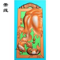 随形荷花鱼精雕图(GJY-040)