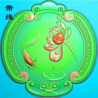 滴水莲花鱼精雕图(GJY-056)