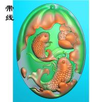 双鱼荷花精雕图(GJY-081)