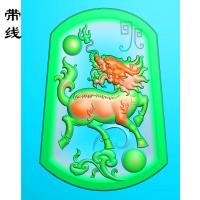 玉雕麒麟精雕图(QL-003)