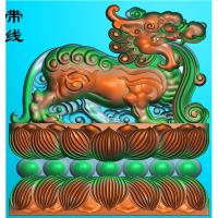 麒麟莲花座精雕图(QL-004)