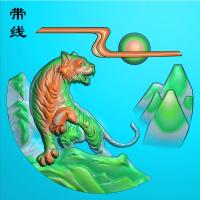 圆形虎啸山河精雕图(GH-001)