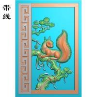 松树松鼠精雕图(QDW-003)