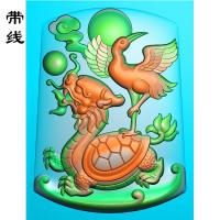 松鹤齐龄精雕图(QDW-010)