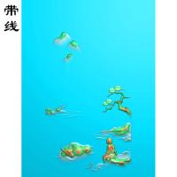 山水建筑人物挂件精雕图(SSG-009)