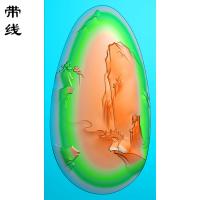 山水建筑人物挂件精雕图(SSG-011)