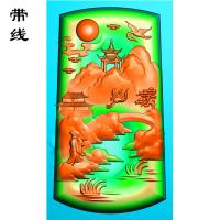 山水挂件精雕图(SSG-098)