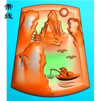 山水人物挂件精雕图(SSG-125)