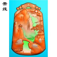 山水挂件精雕图(SSG-132)