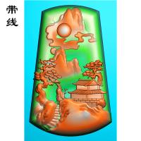 山水挂件精雕图(SSG-136)